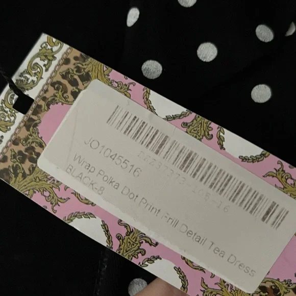 BOOHOO Black and White Polka Dot Dress - Size 8 - Picture 5 of 7